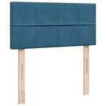 vidaXL Sommier à lattes de lit avec matelas bleu 90x200 cm velours