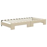 vidaXL Lit de jour avec lit gigogne crème 100x200 cm tissu