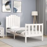 vidaXL Cadre de lit sans matelas blanc bois de pin massif