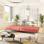 vidaXL Canapé-lit à 2 places rose velours