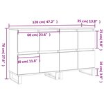 vidaXL Buffets 2 Pièces blanc brillant bois d'ingénierie