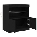 Buffet vidaXL avec lumières LED Chêne noir 60x37x67 cm