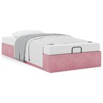 vidaXL Cadre de lit ottoman sans matelas rose 90x200 cm velours