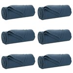 vidaXL Couvertures à jeter 6 Pièces Bleu marine 200 x 150 cm Toison