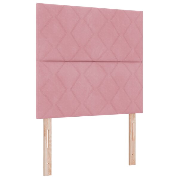 vidaXL Lit à Ressorts avec Matelas & LED Rose 90x190 cm en Velours