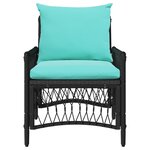 vidaXL Chaise de jardin avec coussins noire 60x70x78 cm en polyrotin