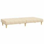 vidaXL Canapé-lit à 2 places crème tissu