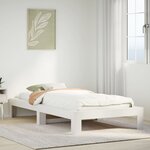 vidaXL Cadre de lit sans matelas blanc 75x190 cm bois de pin massif