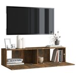 vidaXL Armoire murale TV Chêne fumé 120x30x30 cm Bois d'ingénierie