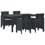 vidaXL Ensemble de Salle à Manger de Jardin 5 Pièces avec Coussins Anthracite en Rotin Poly