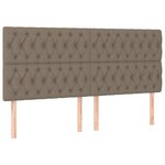 vidaXL Sommier à lattes de lit et matelas et LED Taupe 200x200cm Tissu