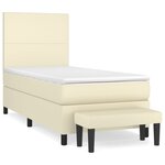 vidaXL Sommier à lattes de lit avec matelas Crème 100x200cm Similicuir