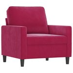vidaXL Fauteuil Rouge bordeaux 60 cm Velours