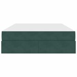 vidaXL Lit avec rangement et matelas Vert foncé 140 x 200 cm Velours