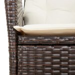 vidaXL Chaises inclinables de jardin lot de 2 et coussins marron rotin