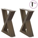 vidaXL Pieds de table basse 2 pièces Acier naturel 40 x (30-31 3) cm Acier