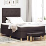 vidaXL Lit à ressorts avec matelas Marron foncé 120 x 190 cm tissu