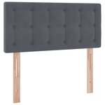 vidaXL Lit de Rangement avec matelas Gris foncé 100 x 200 cm Velours
