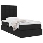 vidaXL Lit avec rangement et matelas Noir 100 x 200 cm Polyester