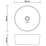vidaXL Lavabo rond de luxe Gris clair mat 40x15 cm Céramique