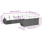 vidaXL Salon de jardin 10 Pièces avec coussins noir résine tressée