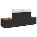 vidaXL Canapé de Jardin 2 Places avec Rangement & Coussins Noir Poly Rattan
