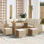 vidaXL Ensemble de canapé de jardin avec coussin 9 Pièces beige et crème