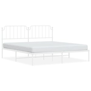 vidaXL Cadre de lit métal sans matelas et tête de lit blanc 160x200 cm