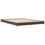 vidaXL Cadre de lit chêne marron 135x190 cm bois d'ingénierie et métal