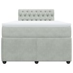vidaXL Sommier à lattes de lit et matelas Gris clair 120x200cm Velours