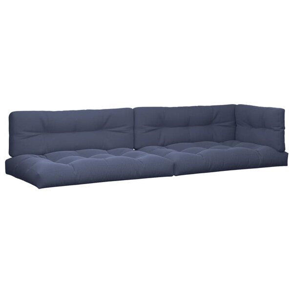 vidaXL Coussins palette lot de 5 tissu bleu marine