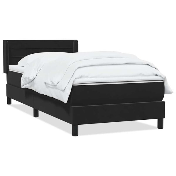 vidaXL Sommier à lattes de lit avec matelas noir 90x210 cm velours