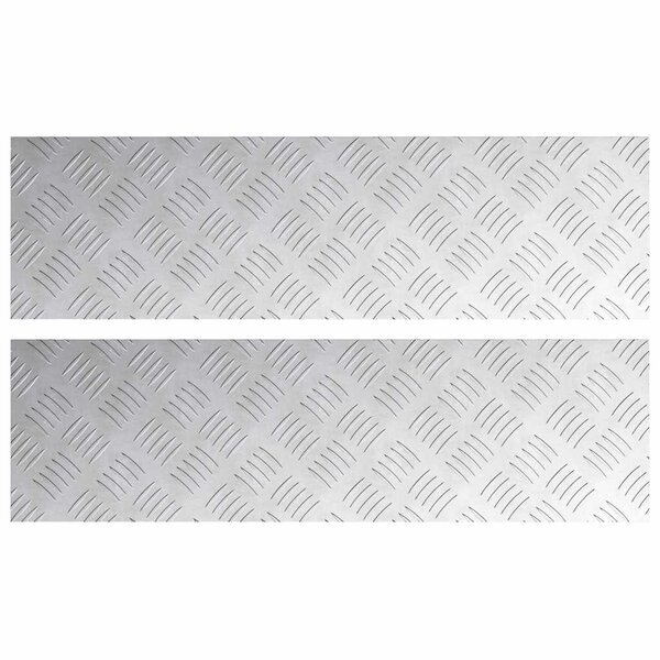 vidaXL Plaques à damier 2 Pièces Argent 70 x 20 cm Aluminium