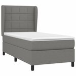 vidaXL Sommier à lattes de lit et matelas Gris foncé 90x190 cm Tissu