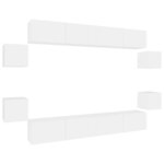 vidaXL Ensemble de meubles TV 8 Pièces Blanc Bois d'ingénierie