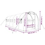 vidaXL Serre avec cadre en acier vert 16 m² 8x2x2 m