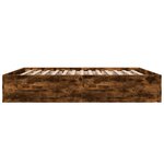 vidaXL Cadre de lit sans matelas chêne fumé 200x200 cm