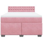 vidaXL Sommier à lattes de lit avec matelas Rose 140x190 cm Velours