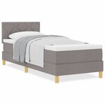 vidaXL Lit à Sommier avec Matelas Taupe 80x200 cm Tissu