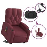 vidaXL Fauteuil inclinable de massage électrique Rouge bordeaux Tissu