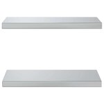 vidaXL Étagères murales 2 Pièces 50x23 5x3 cm argenté acier inoxydable