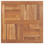 vidaXL Dessus de table Bois de teck solide Carré 80x80x2 5 cm
