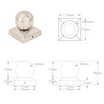 vidaXL Bouchons de poteau 6 Pièces Globe final Acier inoxydable 71x71 mm