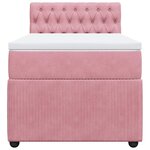 vidaXL Sommier à lattes de lit avec matelas Rose 100x200 cm Velours