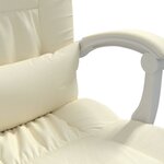 vidaXL Fauteuil inclinable de bureau Crème Similicuir