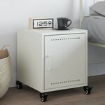vidaXL Table de chevet blanc 36x39x43 5 cm acier
