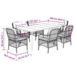 vidaXL Ensemble à manger de jardin coussins 7 Pièces mélange beige rotin