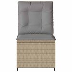 vidaXL Canapé de jardin avec coussin Beige et gris polyrotin