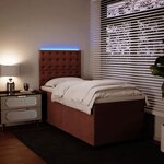 vidaXL Sommier à lattes de lit avec matelas Rose 90x190 cm Velours