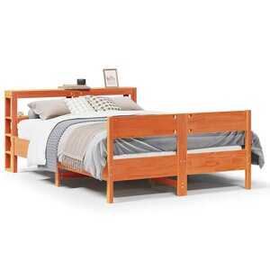 vidaXL Cadre de lit sans matelas cire marron 120x190cm bois pin massif